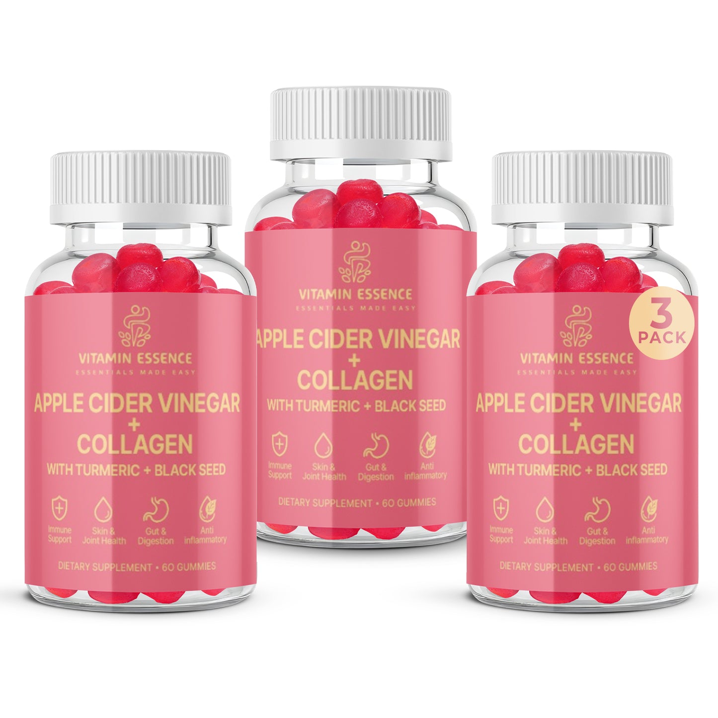 Triple ACV & Collagen with Turmeric and Black Seed Gummies